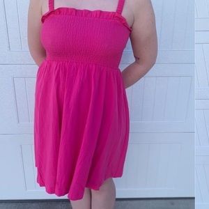 Pink Smocked Mini Dress